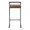 Fuji Contemporary Stackable Barstool in Black Metal and Brown Cowboy Fabric Cushion- Set of 2 — front view