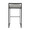 Fuji Contemporary Stackable Barstool in Black Metal and Light Grey Cowboy Fabric Cushion- Set of 2 — back view