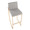 Fuji Contemporary High Back Barstool in Gold Steel and Grey Fabric- Set of 2 — back view (photo 5)