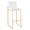Fuji Contemporary High Back Barstool in Gold Steel and White Velvet- Set of 2 — product view