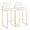 Fuji Contemporary High Back Barstool in Gold Steel and White Faux Leather- Set of 2 — pair view