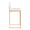 Fuji Contemporary High Back Barstool in Gold Steel and White Faux Leather- Set of 2 — side view