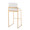 Fuji Contemporary High Back Barstool in Gold Steel and White Faux Leather- Set of 2 — rear three-quarter view