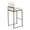 Fuji Contemporary High Back Barstool in Black Steel and Beige Fabric- Set of 2 — rear three-quarter view