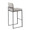 Fuji Contemporary High Back Barstool in Black Steel and Grey Fabric- Set of 2 — rear three-quarter view