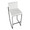 Fuji Contemporary High Back Barstool in Black Steel and White Faux Leather- Set of 2 — back view (photo 5)
