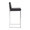 Fuji Contemporary High Back Barstool in Stainless Steel and Black Faux Leather- Set of 2 — side view