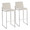 Fuji bar stool in Stainless Steel, Beige Fabric, back view, featuring fabric design