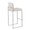 Fuji bar stool in Stainless Steel, Beige Fabric, back and side view, featuring fabric design