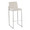 Fuji Contemporary High Back Barstool in Stainless Steel and Beige Fabric- Set of 2 — back view (photo 2)