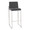 Fuji bar stool in Stainless Steel, Charcoal Fabric, back view, featuring fabric design