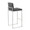 Fuji Contemporary High Back Barstool in Stainless Steel and Charcoal Fabric- Set of 2 — rear three-quarter view