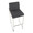 Fuji Contemporary High Back Barstool in Stainless Steel and Charcoal Fabric- Set of 2 — back view (photo 5)