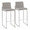 Fuji Contemporary High Back Barstool in Stainless Steel and Grey Fabric- Set of 2 — back view (photo 1)