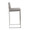 Fuji Contemporary High Back Barstool in Stainless Steel and Grey Fabric- Set of 2 — back view (photo 3)