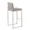 Fuji Contemporary High Back Barstool in Stainless Steel and Grey Fabric- Set of 2 — rear three-quarter view