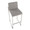 Fuji Contemporary High Back Barstool in Stainless Steel and Grey Fabric- Set of 2 — back view (photo 5)