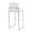 Fuji Contemporary High Back Barstool in Stainless Steel and White Faux Leather- Set of 2 — rear three-quarter view
