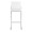 Fuji Contemporary High Back Barstool in Stainless Steel and White Faux Leather- Set of 2 — front view