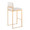 Fuji 30" Contemporary High Back Barstool in Gold Steel and Beige Fabric- Set of 3 — rear three-quarter view
