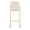 Fuji 30" Contemporary High Back Barstool in Gold Steel and Beige Fabric- Set of 3 — front view
