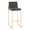 Fuji 30" Contemporary High Back Barstool in Gold Steel and Charcoal Fabric- Set of 3 — product view