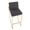Fuji 30" Contemporary High Back Barstool in Gold Steel and Charcoal Fabric- Set of 3 — lifestyle photo 1