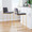 Fuji 30" Contemporary High Back Barstool in Gold Steel and Charcoal Fabric- Set of 3 — lifestyle photo 2