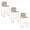 Fuji 30" Contemporary High Back Barstool in Gold Steel and Grey Fabric- Set of 3 — pair view