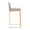 Fuji 30" Contemporary High Back Barstool in Gold Steel and Grey Fabric- Set of 3 — side view