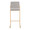 Fuji 30" Contemporary High Back Barstool in Gold Steel and Grey Fabric- Set of 3 — front view