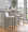 Fuji bar stool in Black Steel, Beige Fabric, featuring fabric design