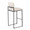 Fuji bar stool in Black Steel, Beige Fabric, back and side view, featuring fabric design