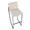 Fuji bar stool in Black Steel, Beige Fabric, top view, featuring fabric design