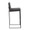 Fuji 30" Contemporary High Back Barstool in Black Steel and Charcoal Fabric- Set of 3 — side view