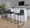 Fuji 30" Contemporary High Back Barstool in Black Steel and Charcoal Fabric- Set of 3 — lifestyle photo 2