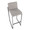Fuji bar stool in Black Steel, Grey Fabric, top view, featuring fabric design