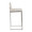Fuji 30" Contemporary High Back Barstool in Stainless Steel and Beige Fabric- Set of 3 — side view