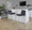 Fuji 30" Contemporary High Back Barstool in Stainless Steel and Charcoal Fabric- Set of 3 — lifestyle photo 4