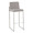 Fuji 30" Contemporary High Back Barstool in Stainless Steel and Grey Fabric- Set of 3 — product view