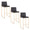 Fuji 30" Contemporary High Back Barstool in Gold Steel and Black Faux Leather- Set of 3 — pair view