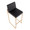 Fuji 30" Contemporary High Back Barstool in Gold Steel and Black Faux Leather- Set of 3 — lifestyle photo 1