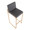 Fuji 30" Contemporary High Back Barstool in Gold Steel and Grey Faux Leather- Set of 3 — lifestyle photo 1