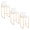 Fuji bar stool in Gold Steel, White PU, coordinated set view, featuring faux leather design and leather design