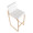 Fuji bar stool in Gold Steel, White PU, top view, featuring faux leather design and leather design