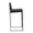 Fuji 30" Contemporary High Back Barstool in Black Steel and Black Faux Leather- Set of 3 — side view