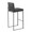 Fuji 30" Contemporary High Back Barstool in Black Steel and Black Faux Leather- Set of 3 — rear three-quarter view