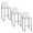 Fuji 30" Contemporary High Back Barstool in Black Steel and White Faux Leather- Set of 3 — pair view