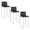Fuji 30" Contemporary High Back Barstool in Stainless Steel and Black Faux Leather- Set of 3 — pair view