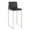 Fuji 30" Contemporary High Back Barstool in Stainless Steel and Black Faux Leather- Set of 3 — product view